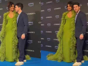 Priyanka Chopra greets paparazzi with folded hands at Rome’s Citadel premiere, Nick Jonas clicks wife's pictures