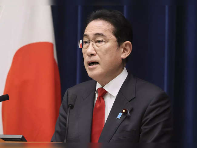 FILE - Japanese Prime Minister Fumio Kishida speaks during a news conference at ...