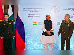 New Delhi: Defence Minister Rajnath Singh, China’s Defence Minister General Li S...
