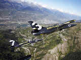 L-39C Albatros aircraft perform over the Rhone Valley 