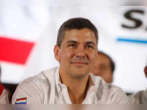 Paraguay's presidential candidate Santiago Pena from the ruling Colorado Party, attends a campaign rally, in Asuncion
