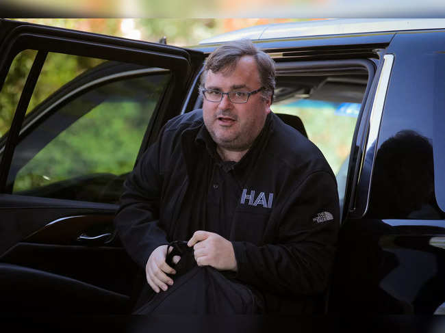 FILE PHOTO: Reid Hoffman, co-founder of Linkedin and venture capitalist, arrives at the annual Allen and Co. Sun Valley media conference in Sun Valley, Idaho