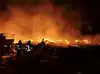 Image for Massive fire at truck parking
