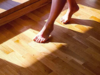 Walking on a wooden floor:Image