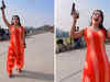 Woman Youtuber films video with gun in hand. Uttar Pradesh Police reacts:Image