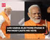 PM Modi casts vote, urges people to vote in record numbers:Image