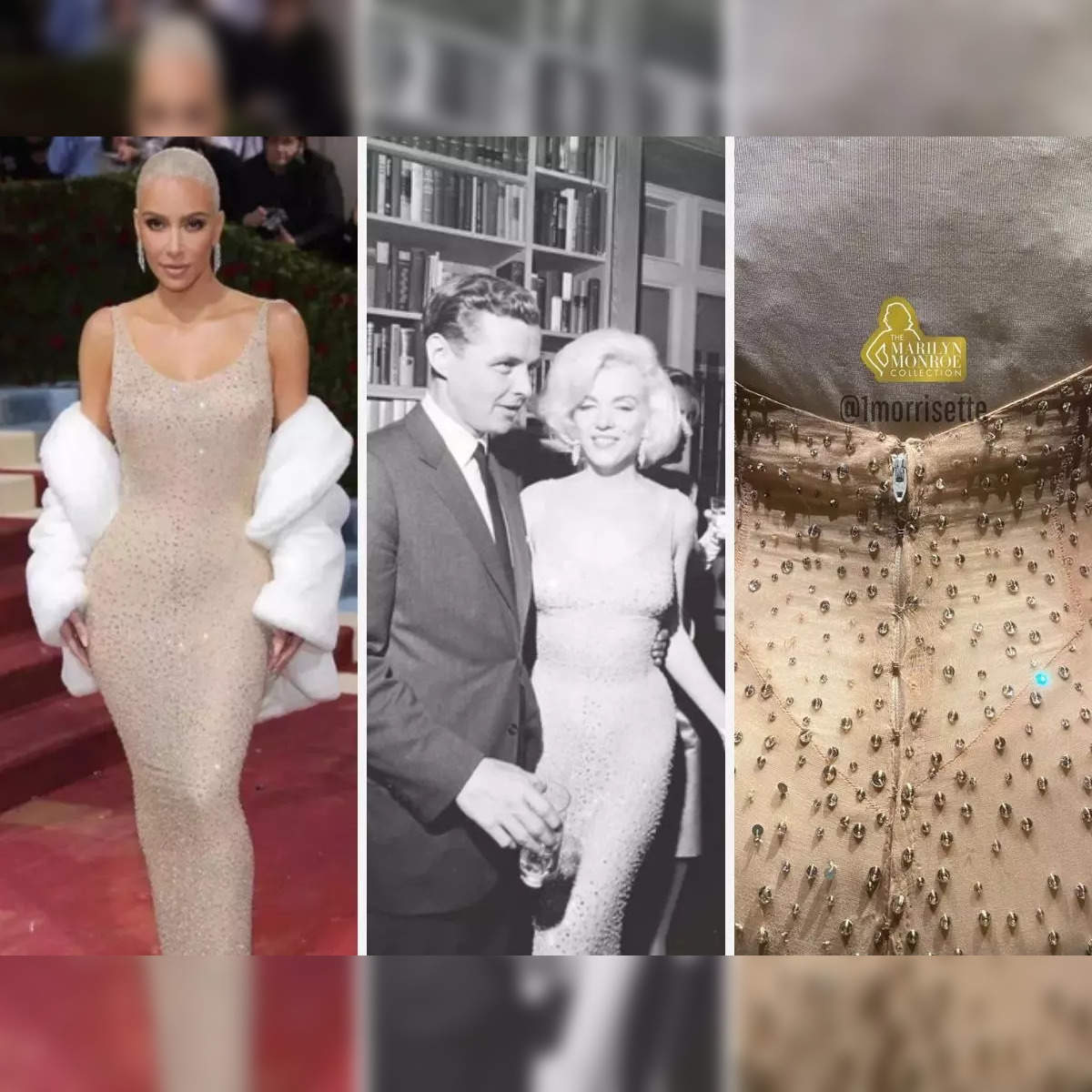 Kim Kardashian wearing Marilyn Monroe's iconic dress