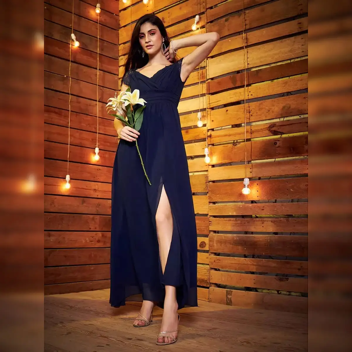 myntra dresses for women Party Wear Western Womens For Engagement Indo Western Gown 2018 Blue Dress Myntra Indian Dresses - Buy Indian