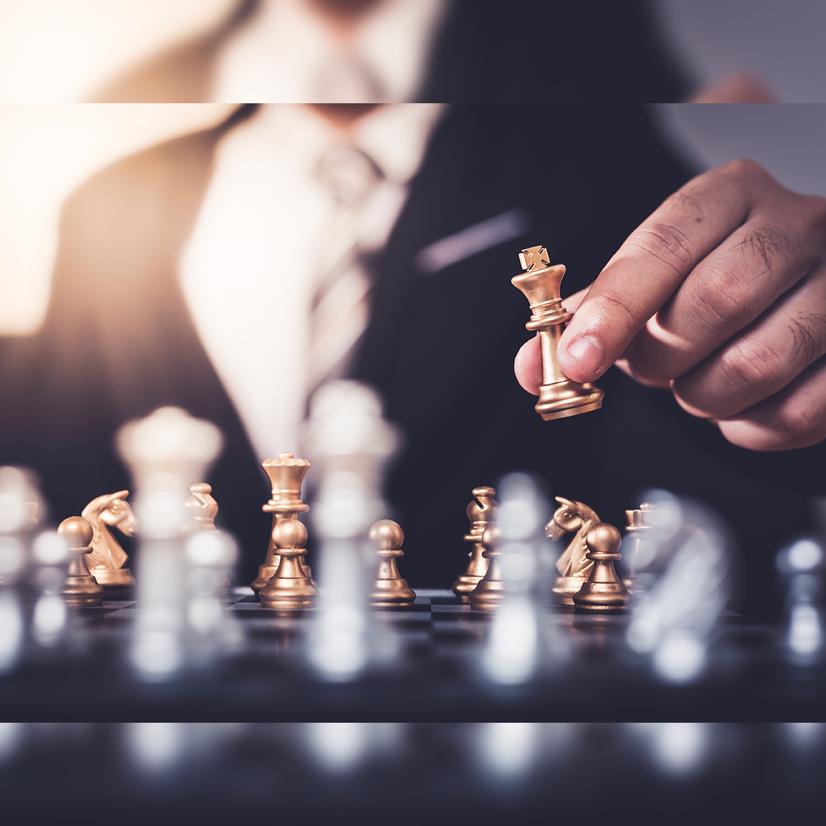 Business Development Strategy and Direction Concept with Chess