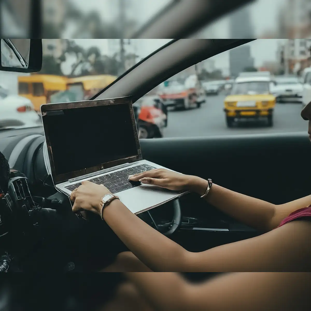 Driving With Laptop Navigating The Future: TTI's Driving Simulator