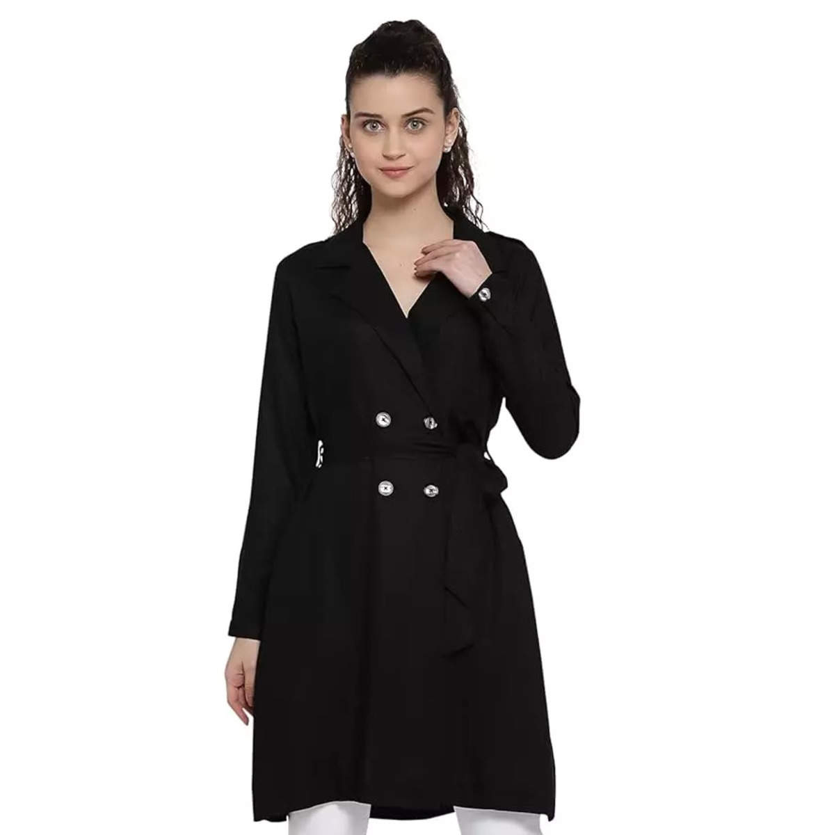 black winter coat for women under 1000: Black winter coat for