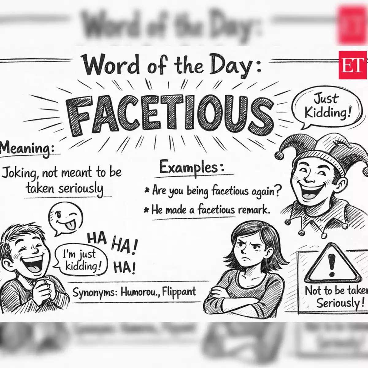 Word of the Day: Facetious - The Economic Times