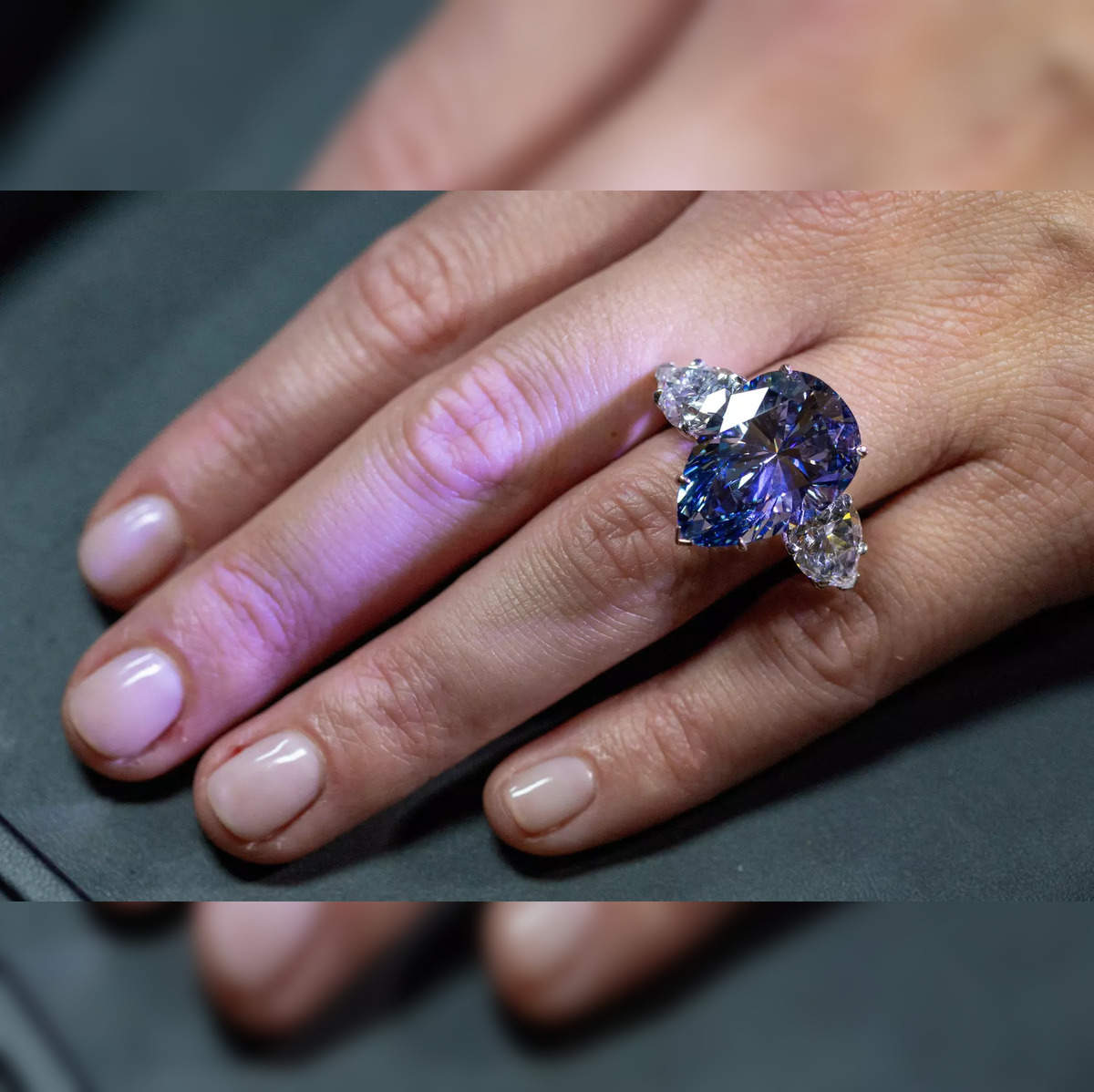 Blue Emerald Diamond Cut Ring | Ouros Jewels