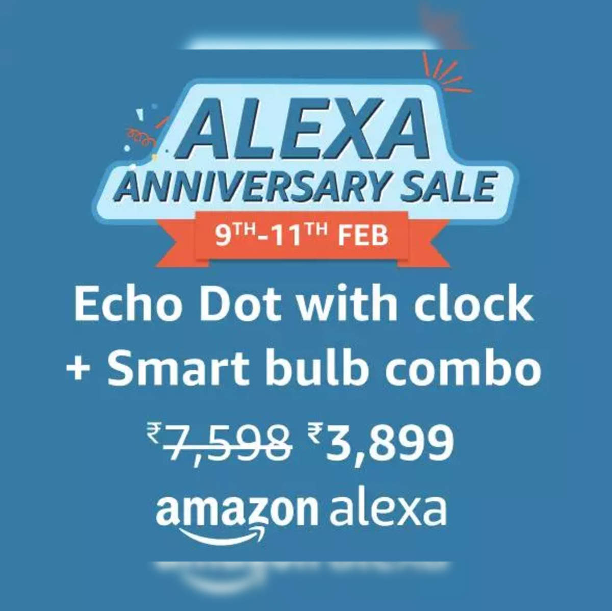 Alexa Anniversary  Sale 2024 - Echo Dot with clock + Smart