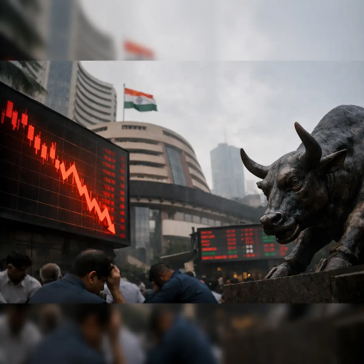 Sensex plunges over 500 pts; Nifty below 25,350 as FMCG, bank stocks drag -  The Economic Times