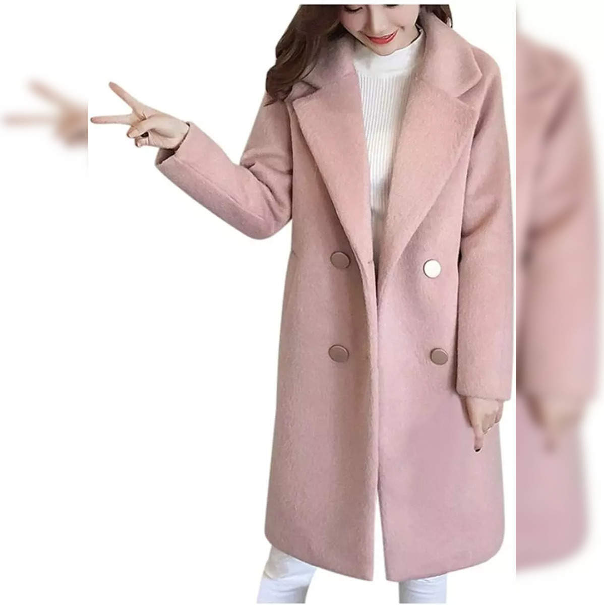 Fashion Winter Trench Coat Women Long Coat Female Large Size Long Section  Thick Wool Coat Winter Coat
