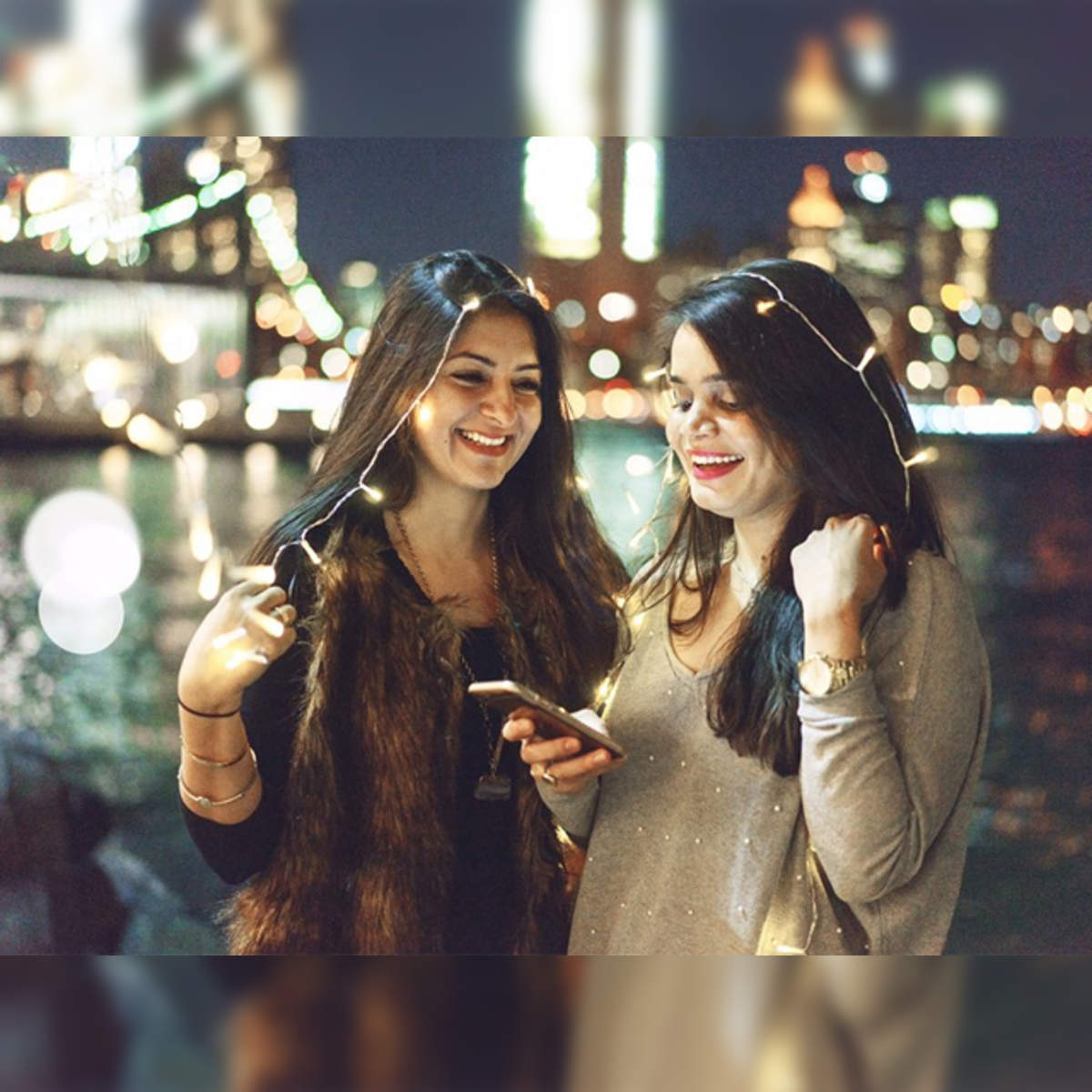 Best friends teenage girls together having fun, posing emotional Stock Photo  by ©iordani 187626716
