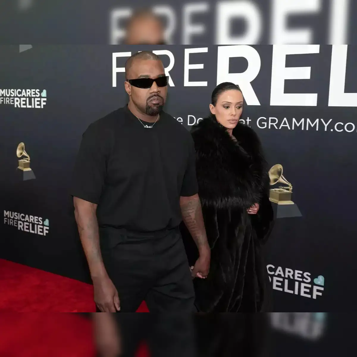 kanye wife dress grammys 2025 Kanye West's Wife Bianca Censori Wears Sheer Dress to the 2025 Grammys