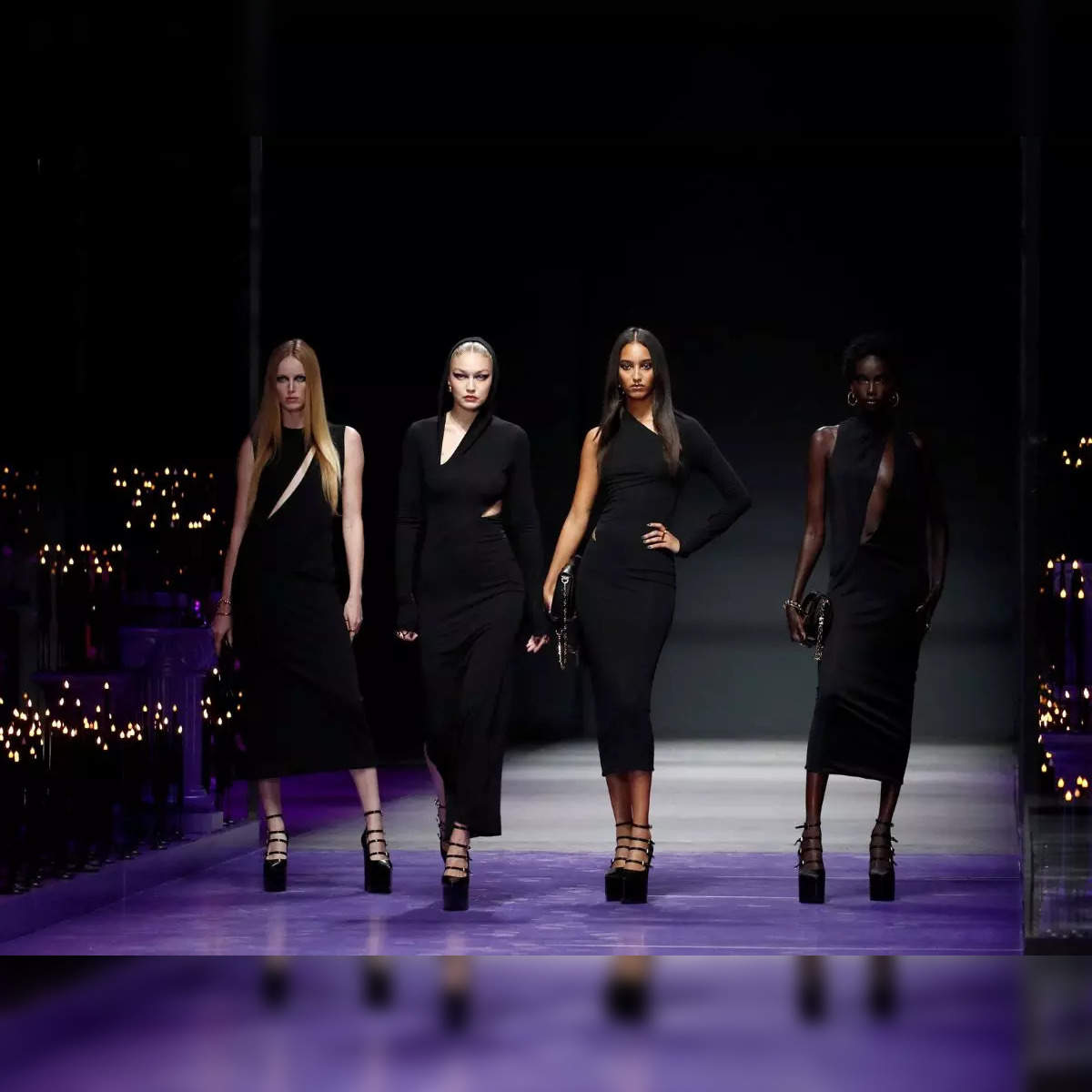 Claudia Schiffer Closes Versace Runway at Milan Fashion Week