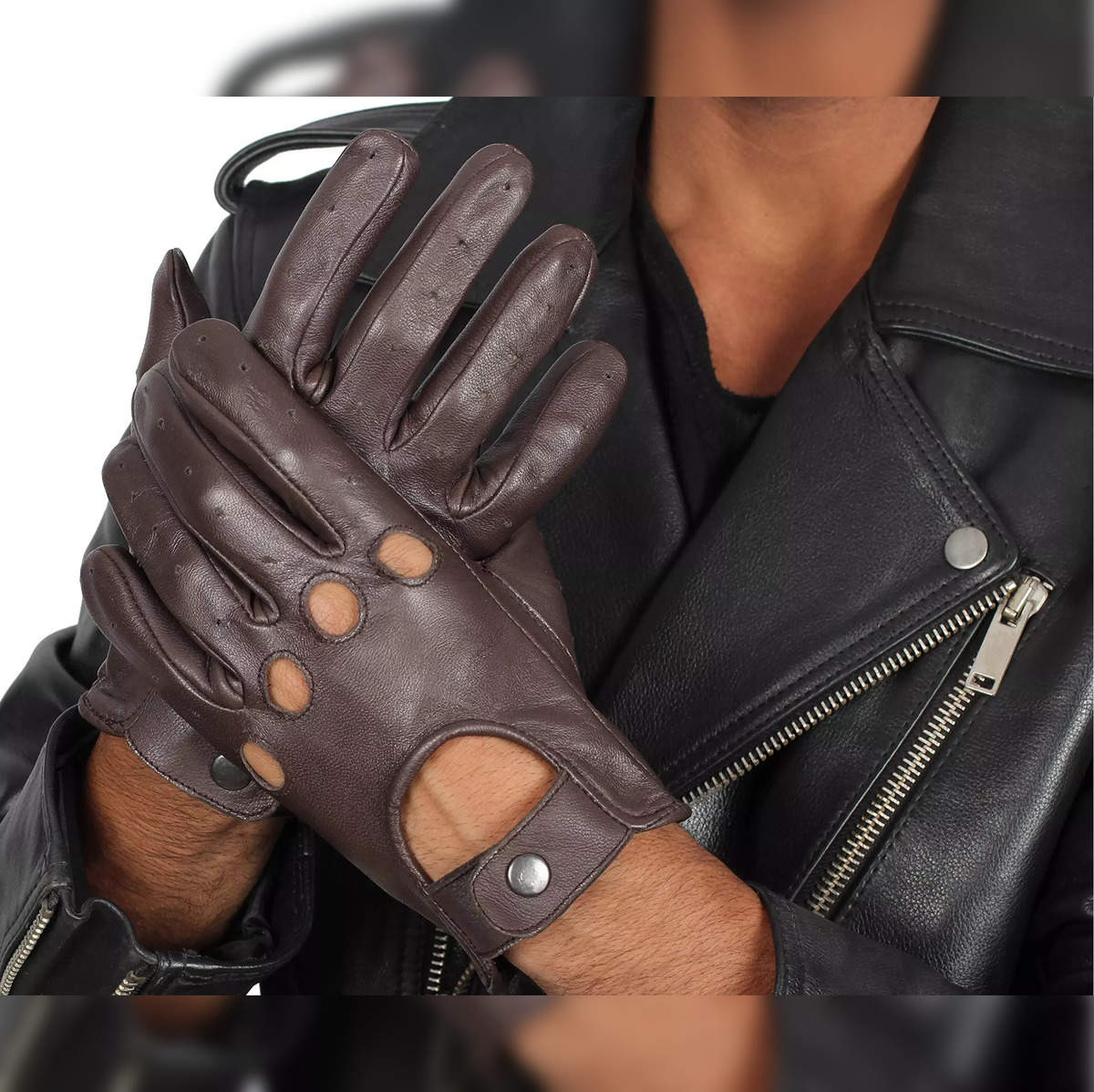Driving Gloves Brown  Gloves for authentic Drivers - Café Leather