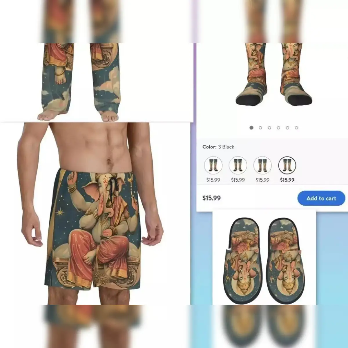 パンツ Ganesha Lord Ganesha-printed slippers, underwear on Walmart website sparks