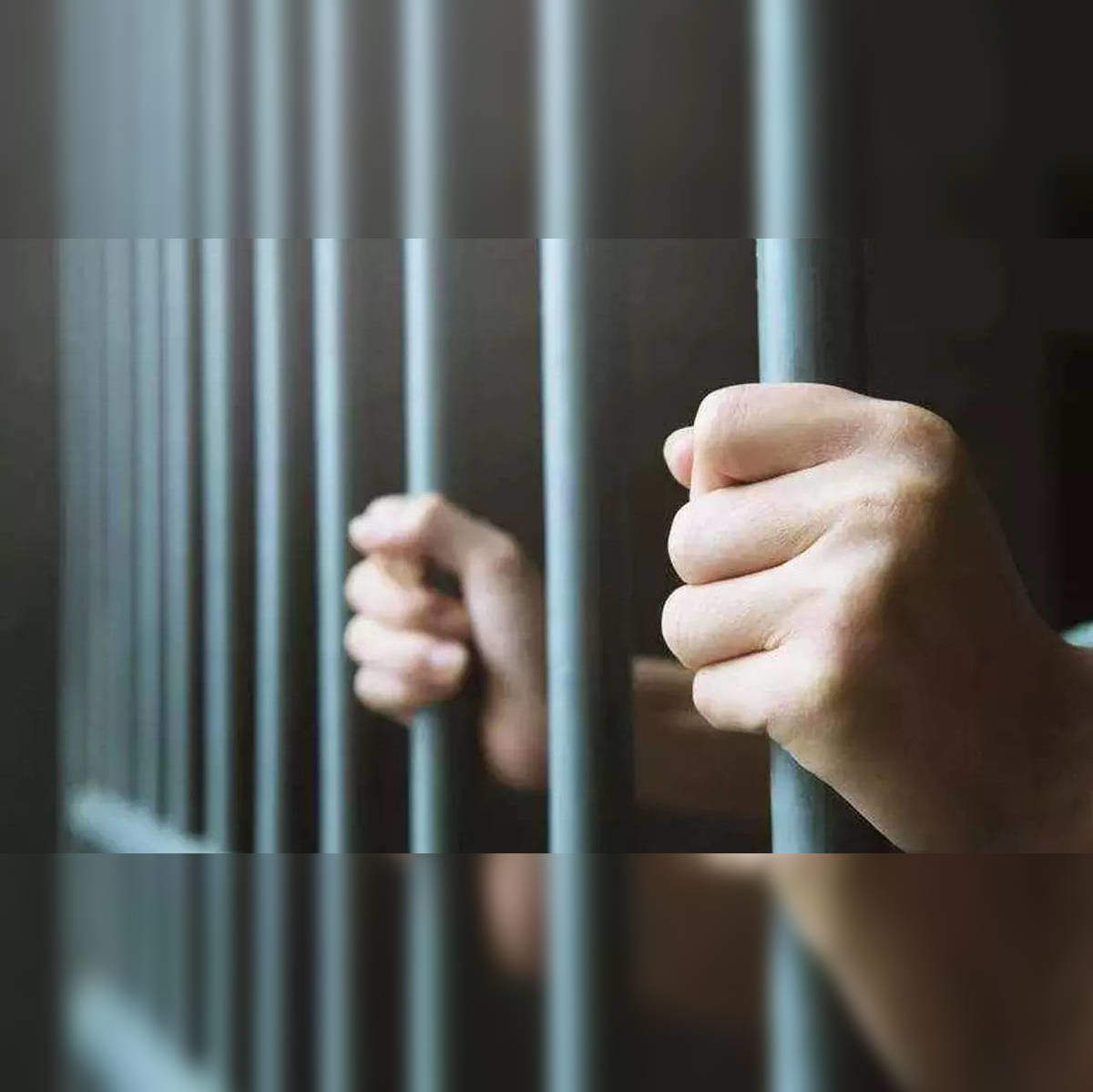 Kid Prisoner Try To Escape from Jail. Stock Image - Image of