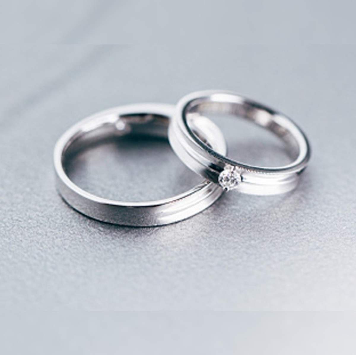 Couple Rings Blue Tungsten Mens Wedding Band Round CZ Women's Wedding Ring  Sets | eBay