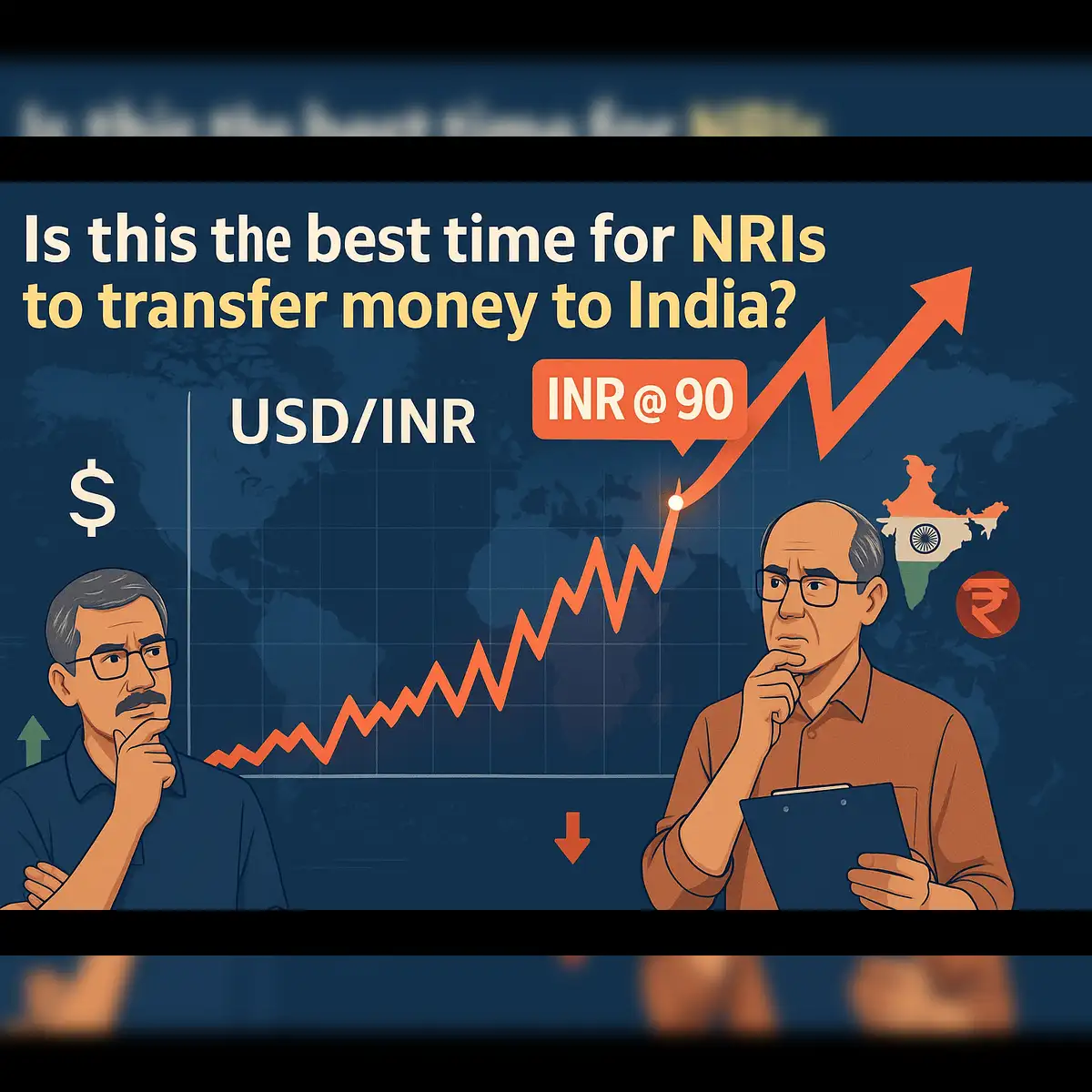 USD vs INR: Is it the best time for NRIs to transfer money to India as  Rupee falls below 90 per USD? - The Economic Times
