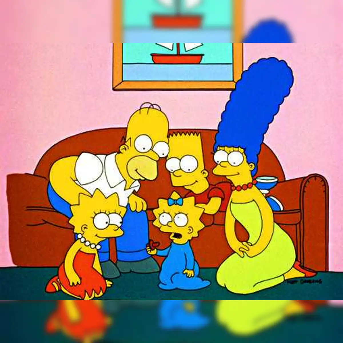 A Familia Simpsons No Sofa The Simpson Family Made Its Television