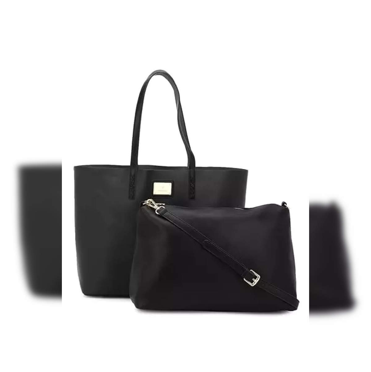 APT 9 Glazed Black Leather Shoulder Bag Satchel Purse | eBay
