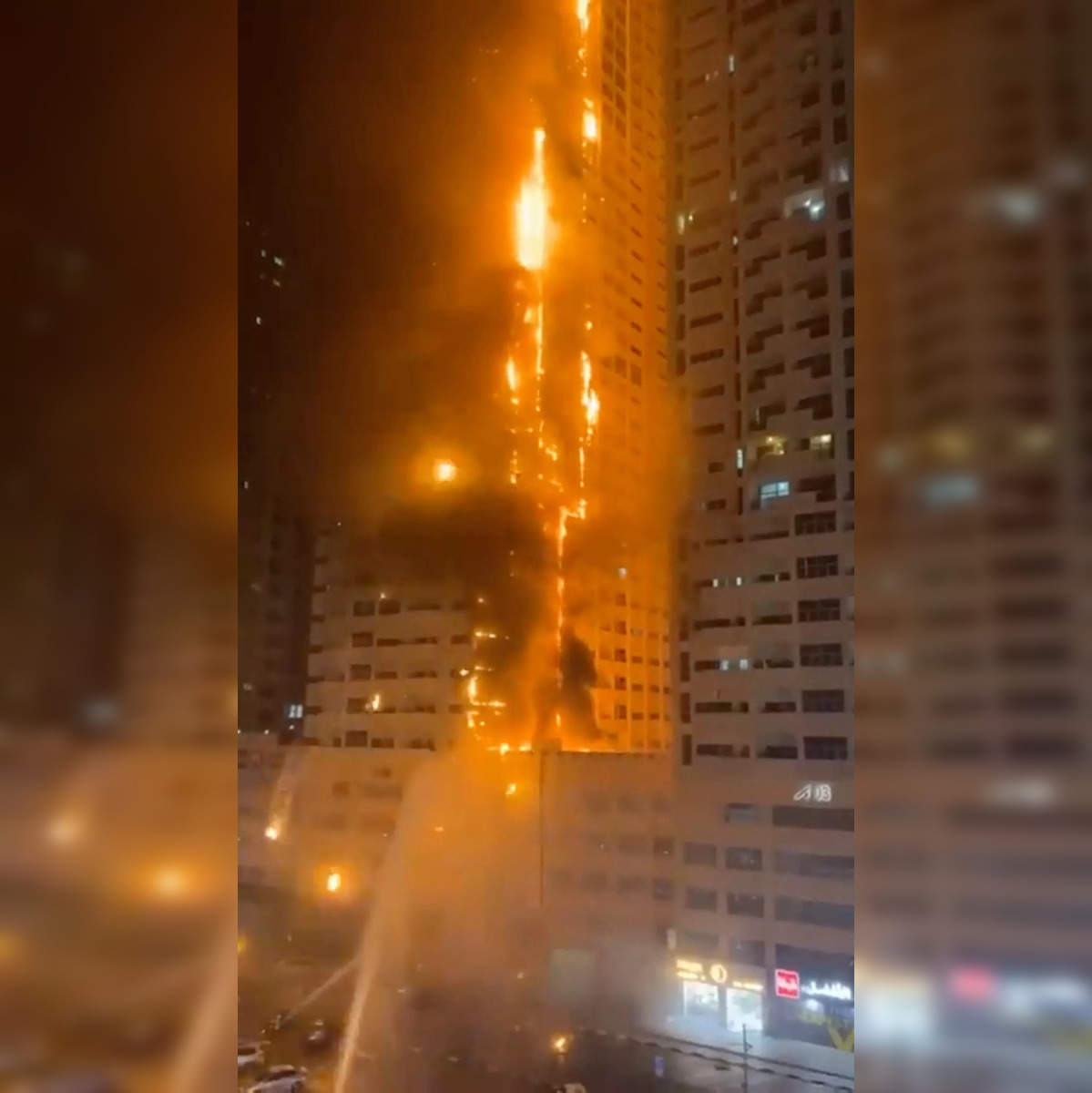 Huge fire engulfs high-rise apartment building in UAE, World News