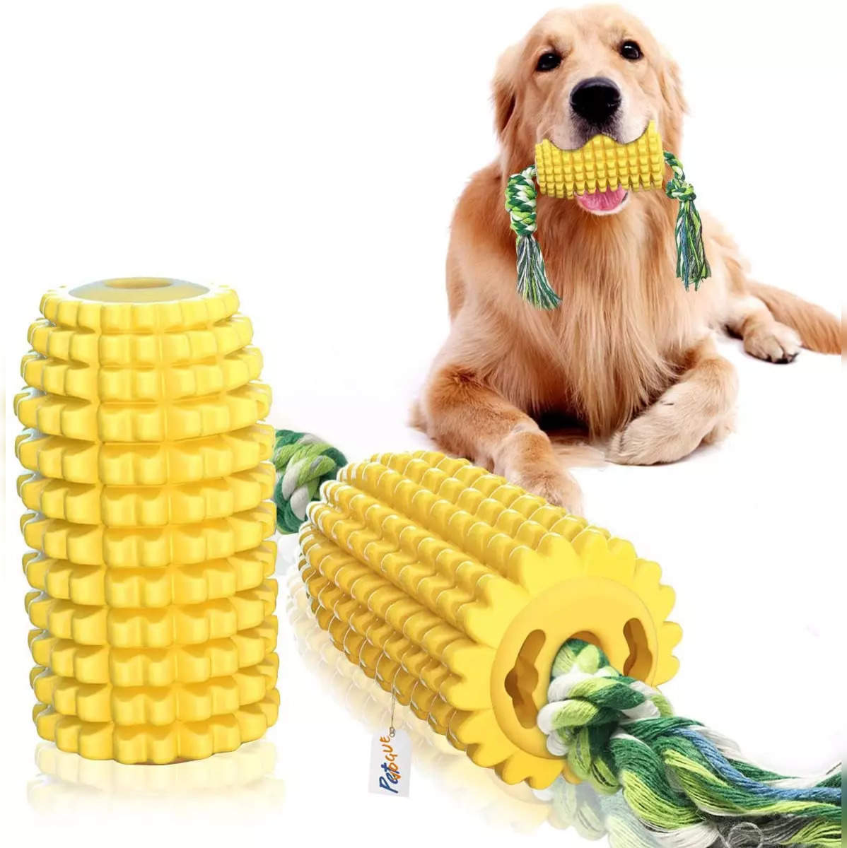 Dog Chew Toys, Puppy Toothbrush Clean Teeth Interactive Corn Toys