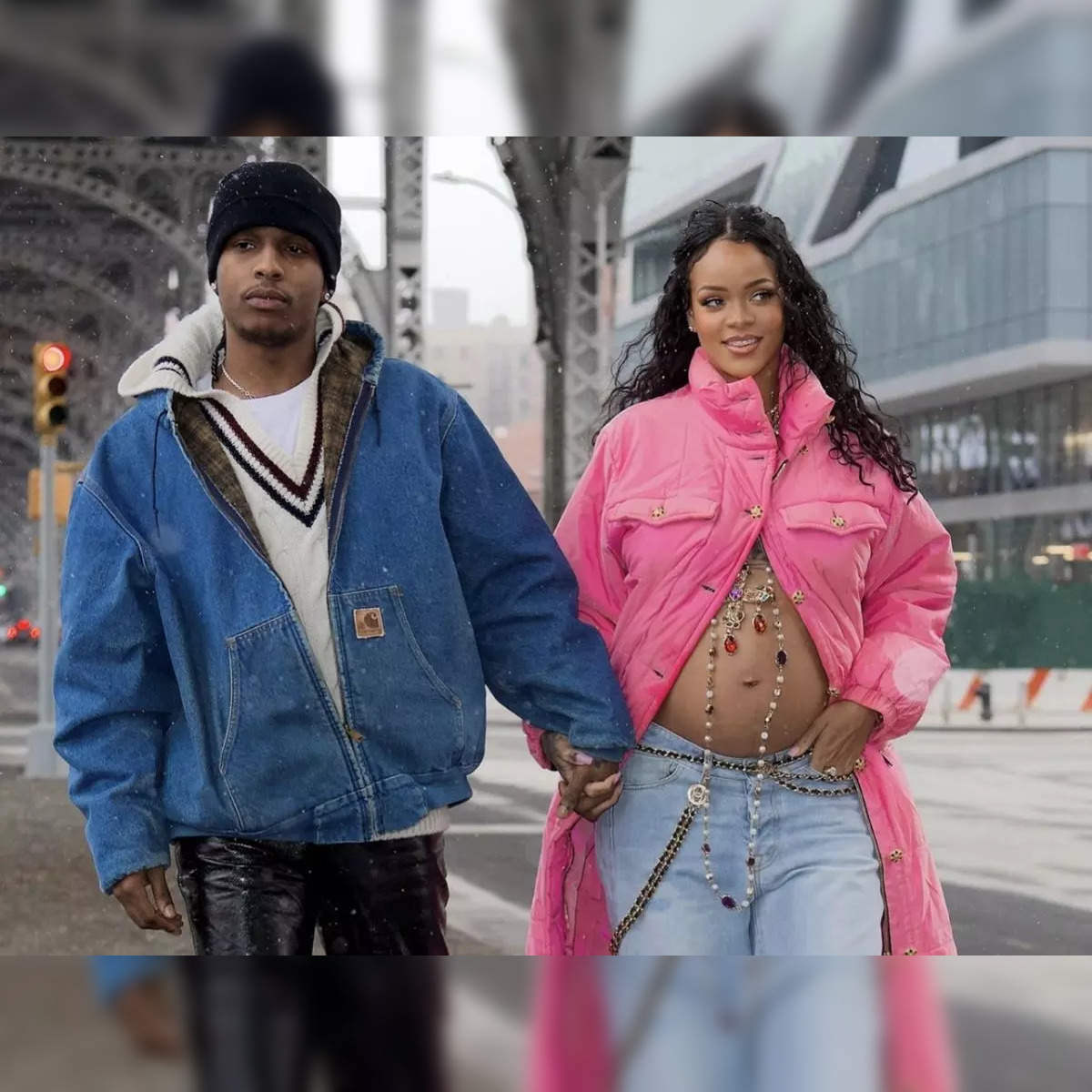 Rihanna Shows Off Baby Bump in Milan With ASAP Rocky: Pics