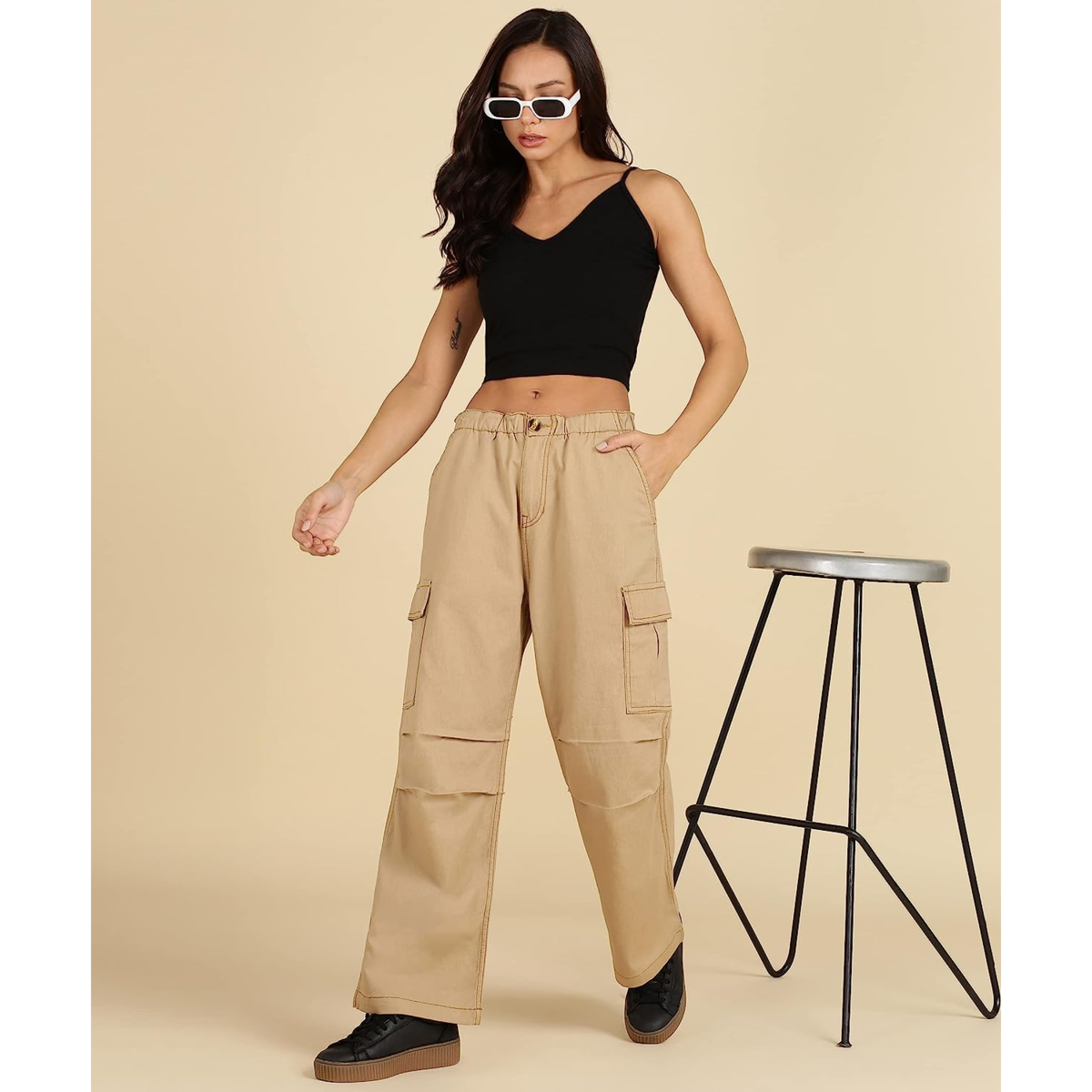Women's Cargo Pants With High Waist  Pants for women, Cargo pants women,  Women cargos