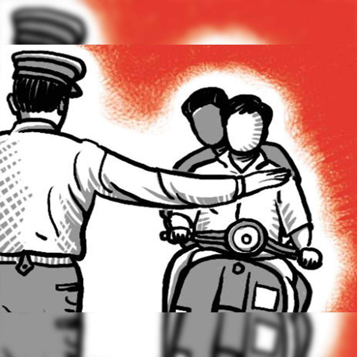 Traffic Policeman Stop Hand Signal Cartoon