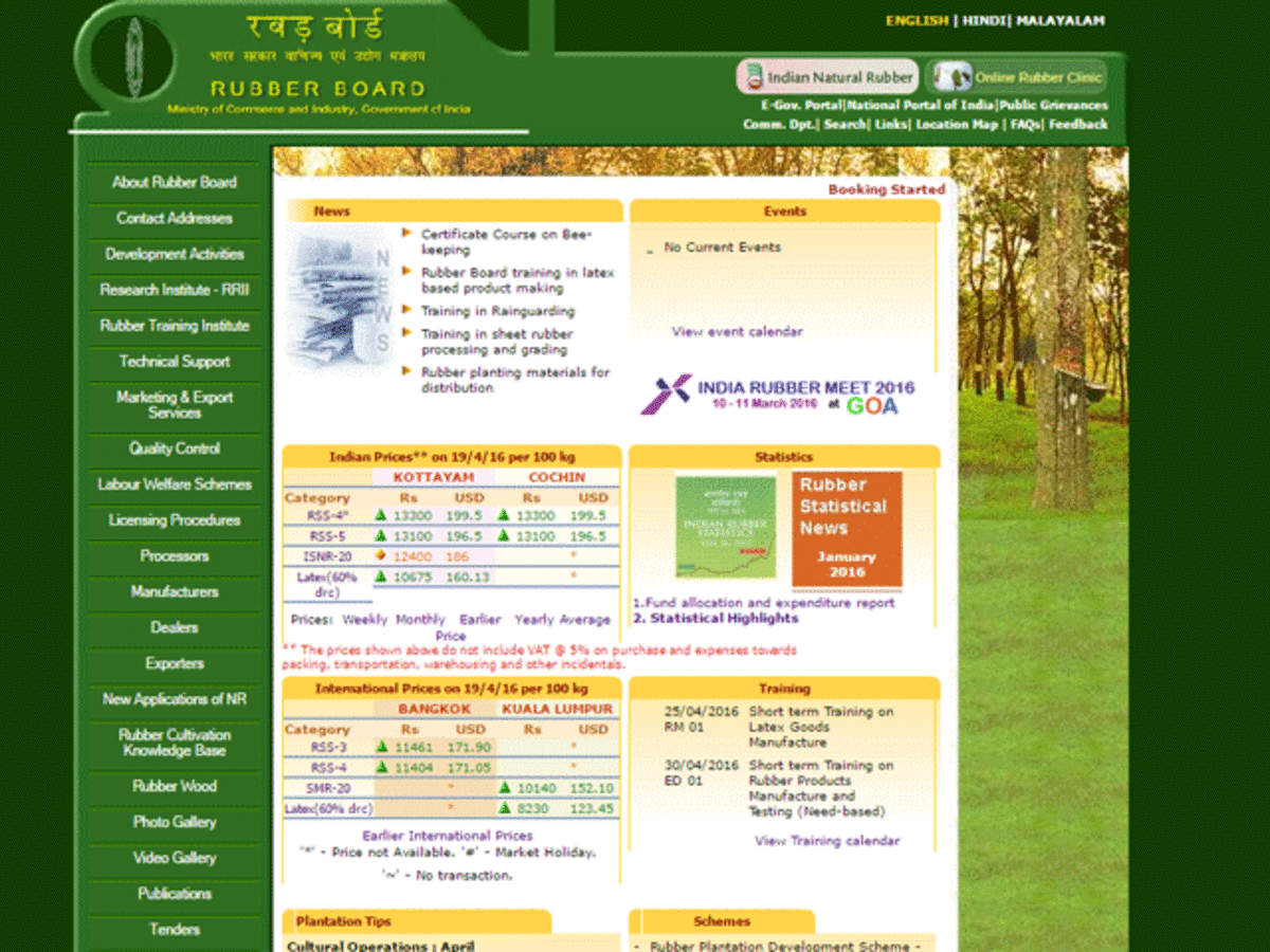 rubber price rubber board