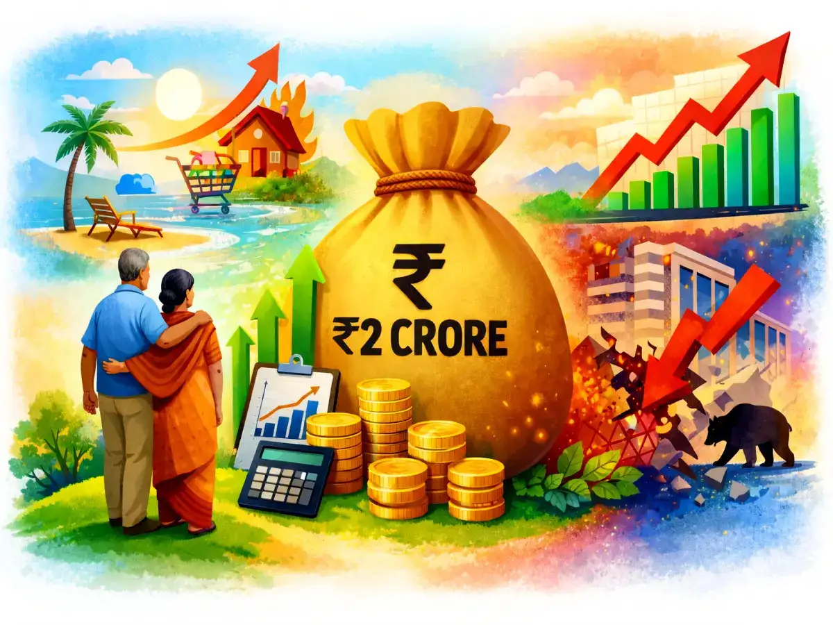 Rs 2 crore retirement corpus in 20 years: How to grow your money safely despite inflation & market risks