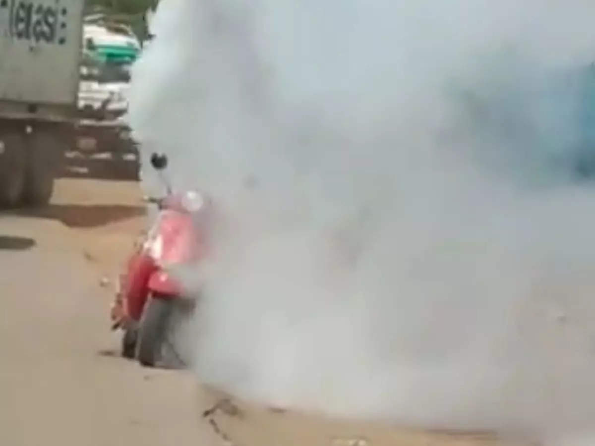 Electric Scooter Fire: Another electric scooter bursts into flames in  Bihar: Fire caught on cam - Times of India