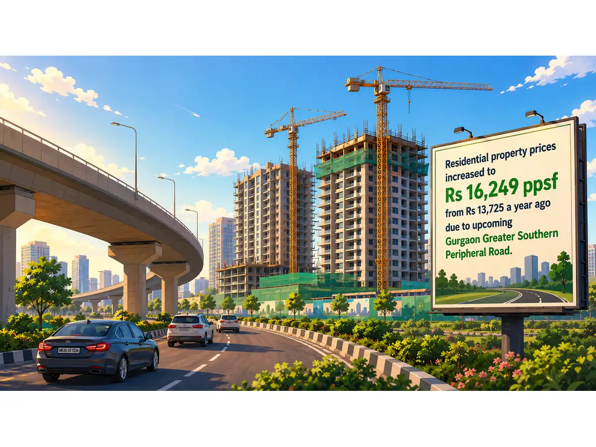 18.4% rise in residential property prices in last one year due to upcoming Gurgaon Greater Southern Peripheral Road; Report