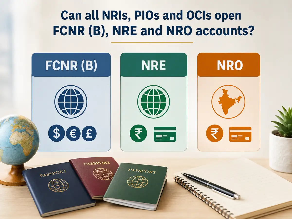 Can NRIs, OCIs & PIOs open FCNR, NRE, NRO accounts?