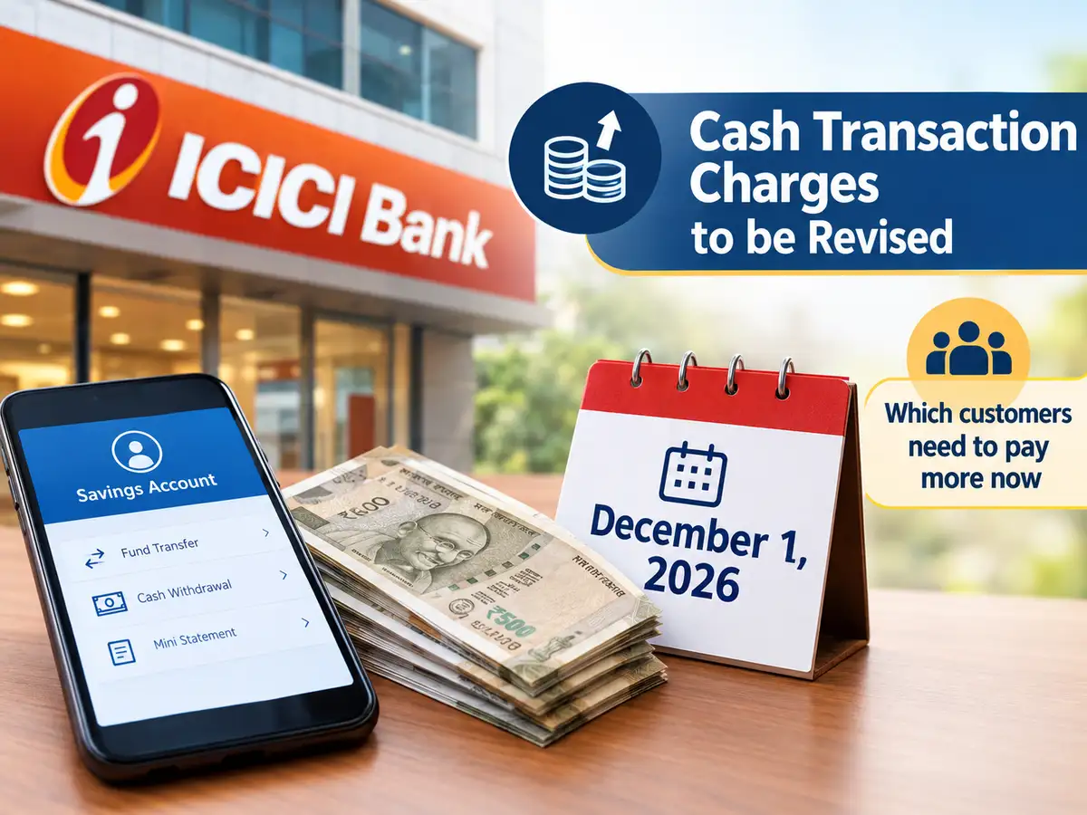 ICICI Bank to revise savings account select cash transaction charges from December 1, 2026: Which customers need to pay more now - The Economic Times