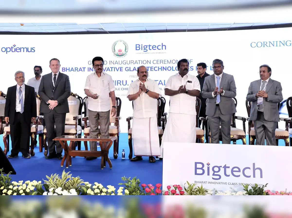 Corning and Optiemus Infracom inaugurate cover-glass finishing facility in Tamil Nadu - The Economic Times