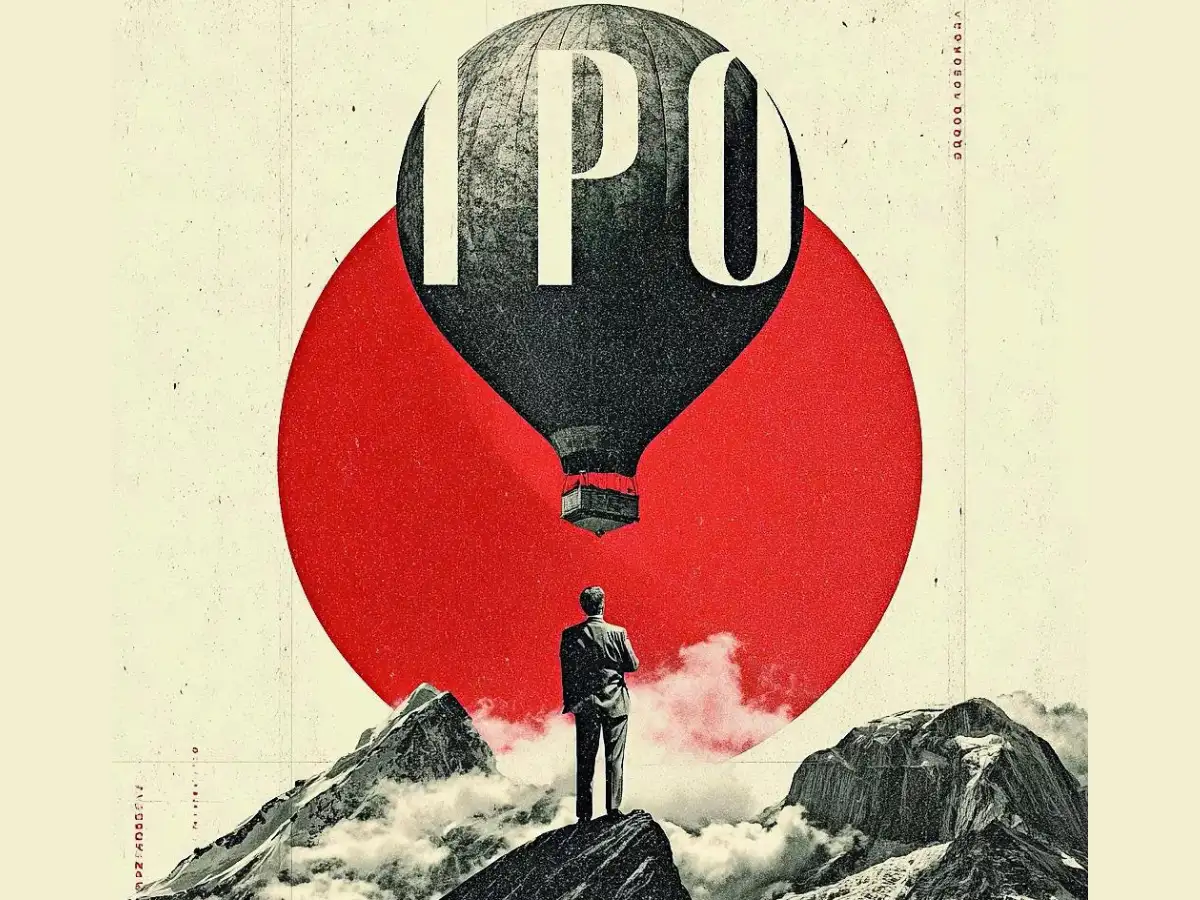 A graphic illustrating a balanced IPO structure, showing a larger fresh issue component and a smaller OFS for a startup, symbolizing a shift towards growth funding.