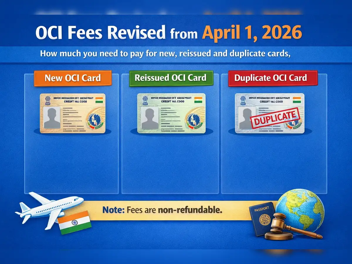 OCI fees revised from April 1, 2026: How much you need to pay for new, reissued and duplicate cards