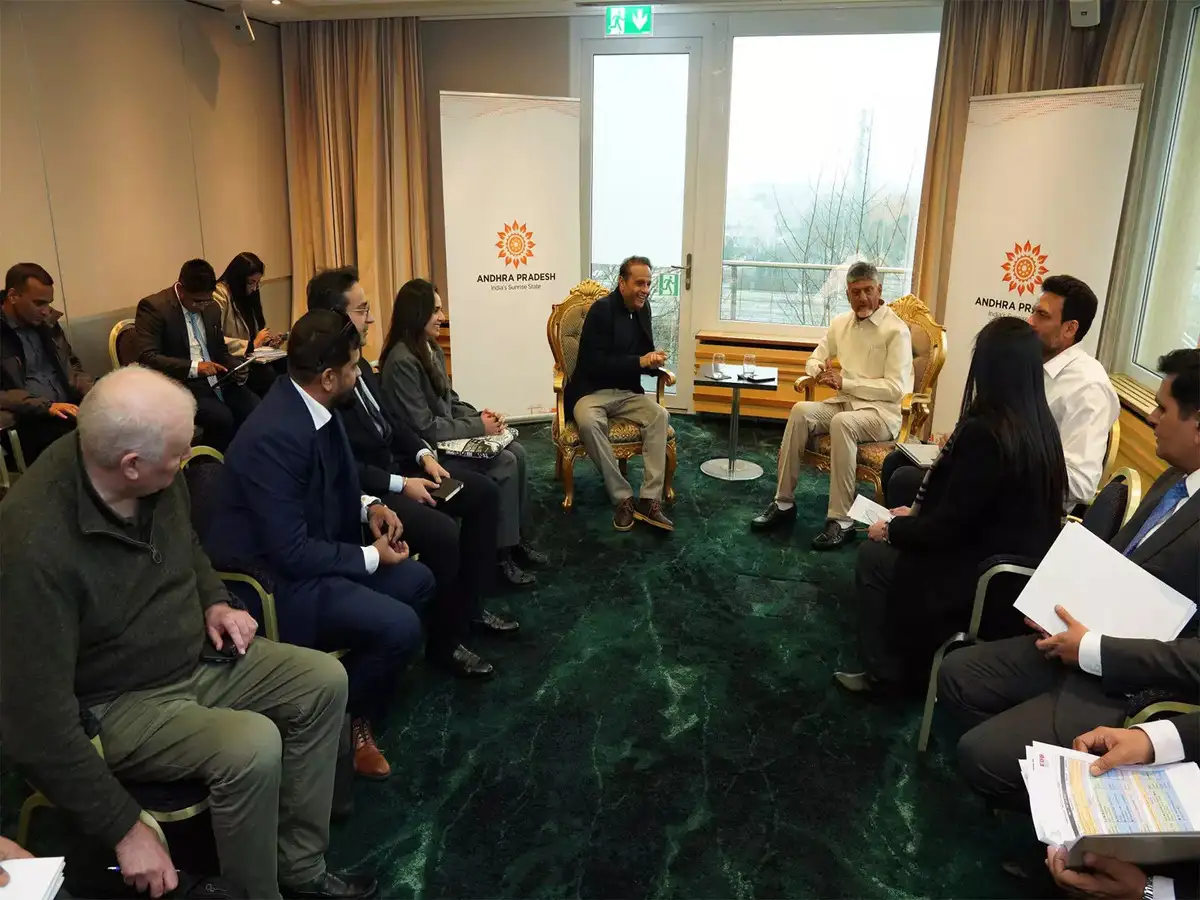 Chandrababu Naidu meets Eros Innovations team in Zurich to discuss AI initiatives for Andhra Pradesh