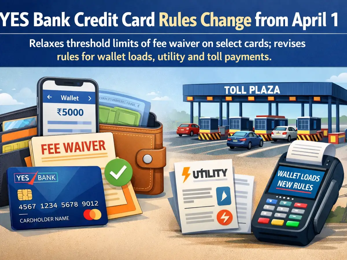 YES Bank credit card rules change from April 1: Relaxes threshold limits of fee waiver on select cards; revises rules for wallet loads, utility and toll payments
