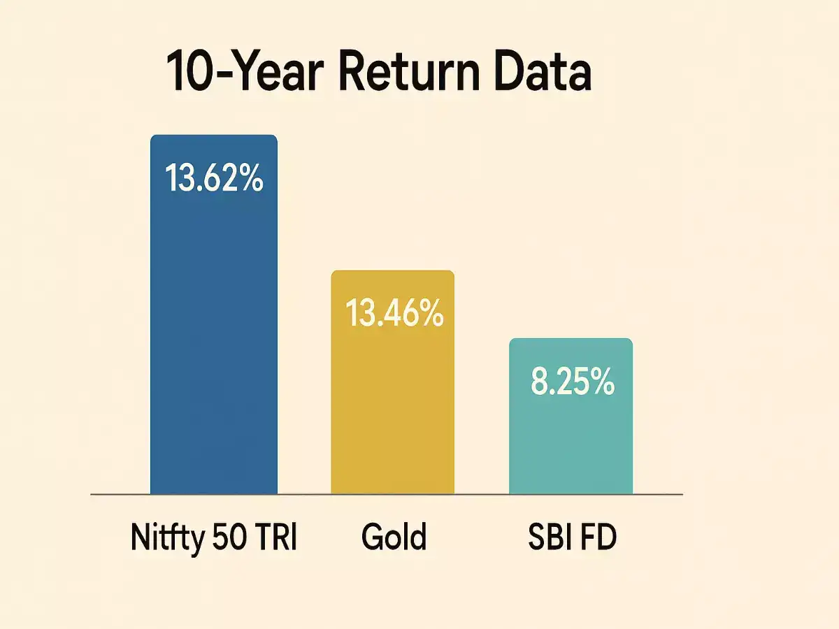 Gold vs Nifty 50 vs FD: Which has given highest return on Rs 1 lakh investment in 10 years?