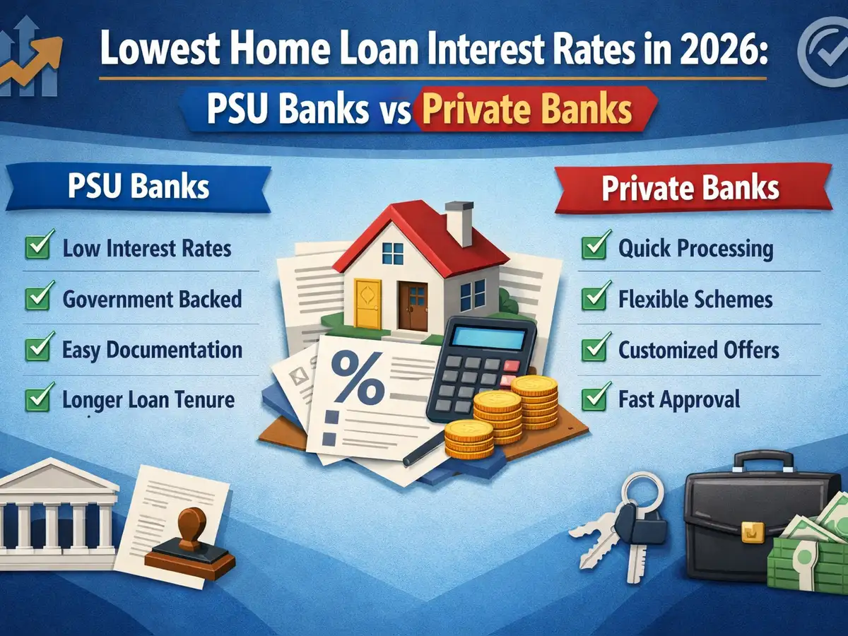 Lowest home loan interest rates in 2026: PSU banks vs private banks; check lists
