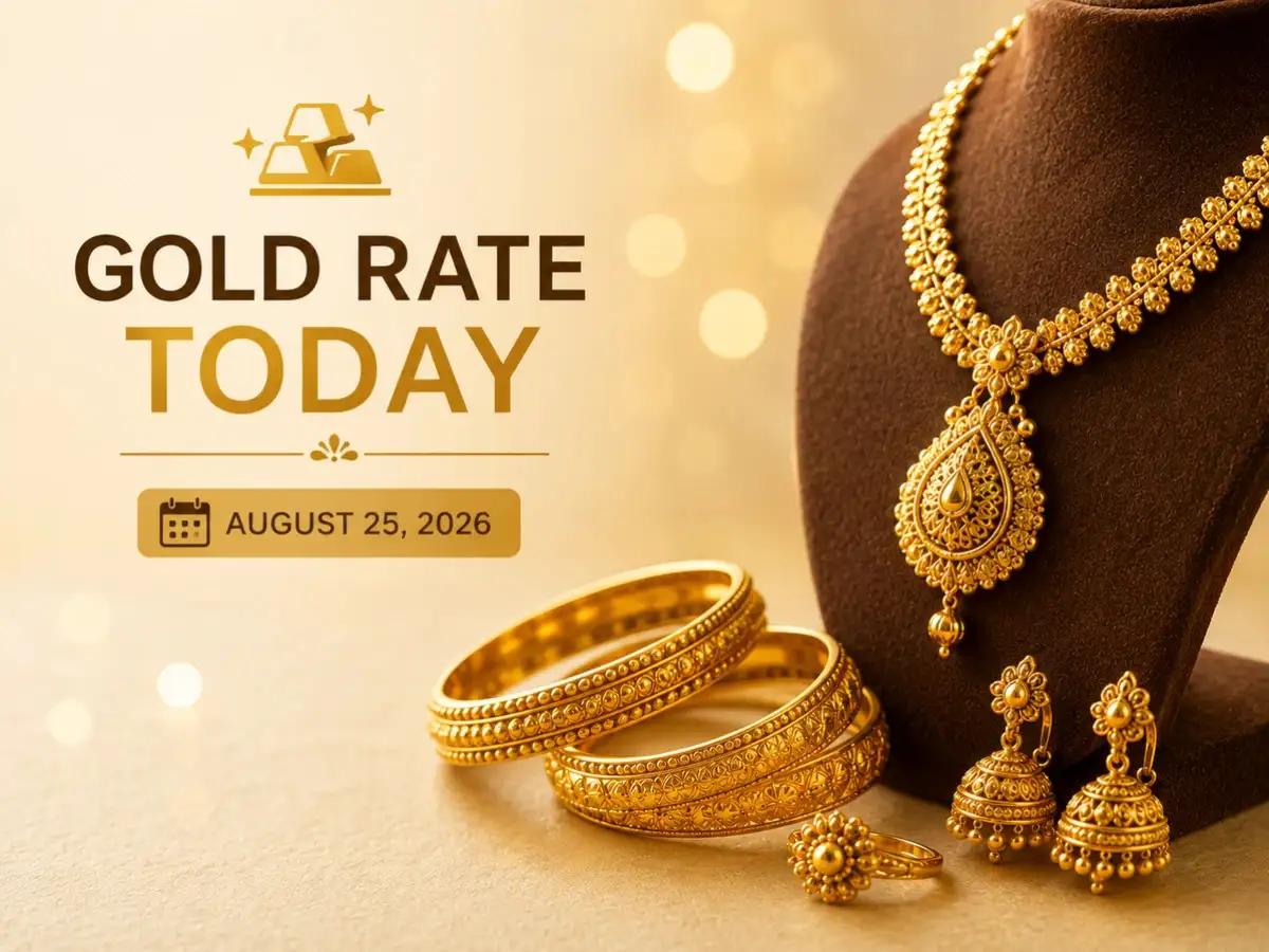 Gold rate today (August 25, 2026): Check 24k, 22k, 20k, 18k gold jewellery prices from Malabar Gold & Diamonds, Joyalukkas, Kalyan Jewellers, Tanishq & IBJA in Delhi, Mumbai, Hyderabad & more cities