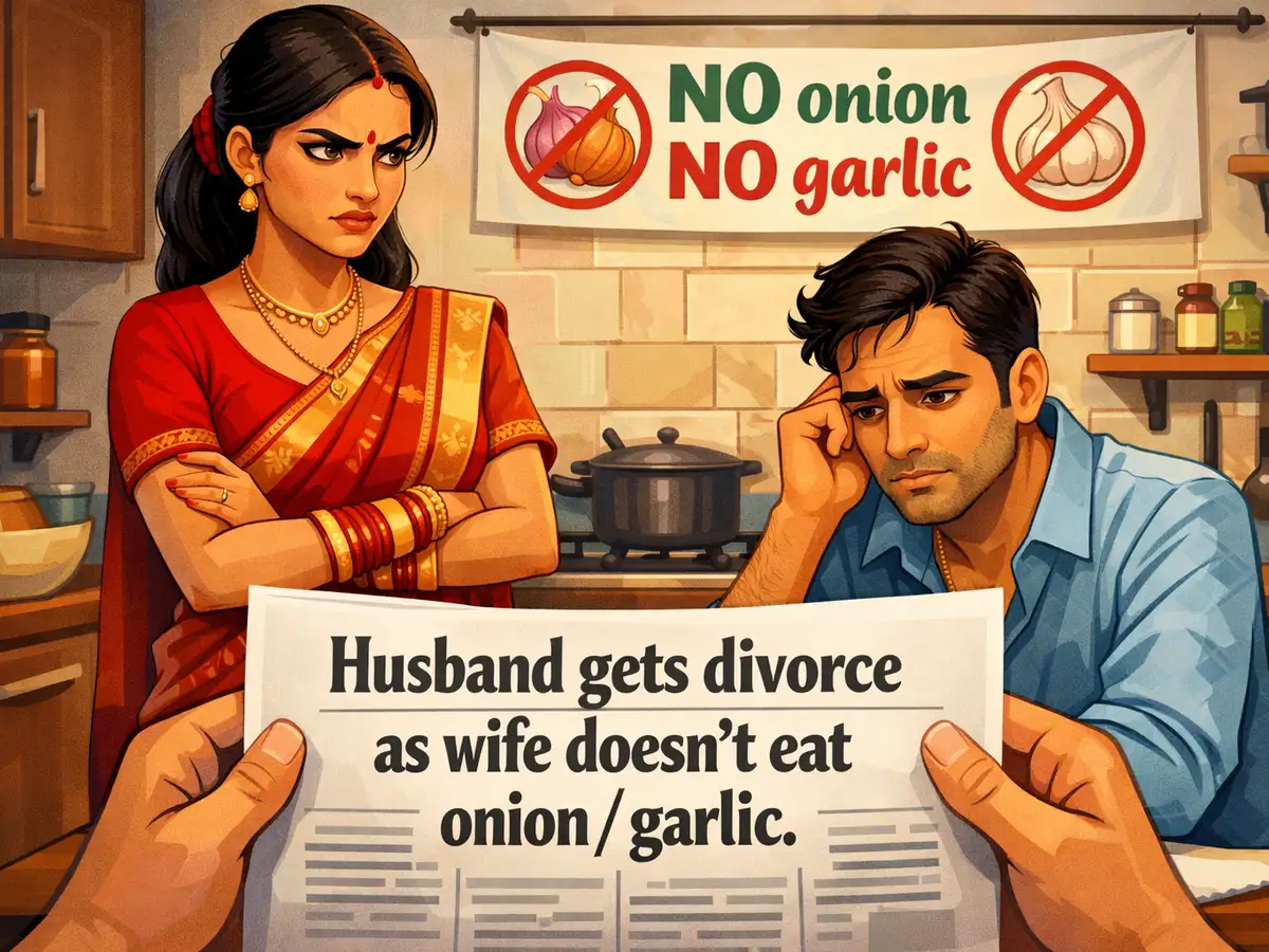 Wife's refusal to eat onion, garlic and fanatical conduct regarded as ...